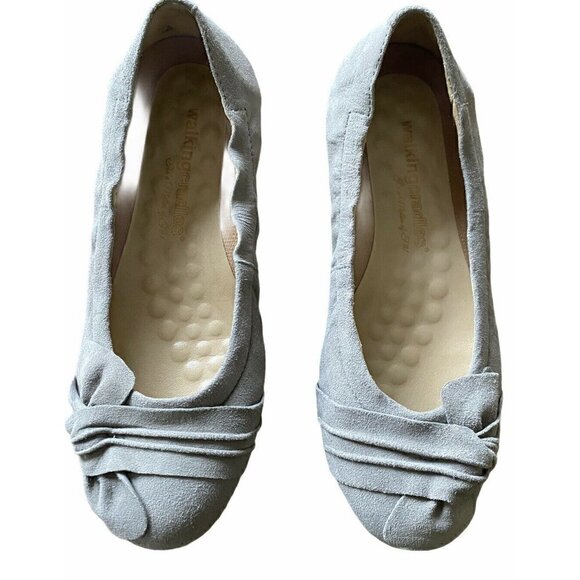 Walking‎ Cradles Women’s Sz 6.5 WW Gray Suede Flats - Picture 1 of 7